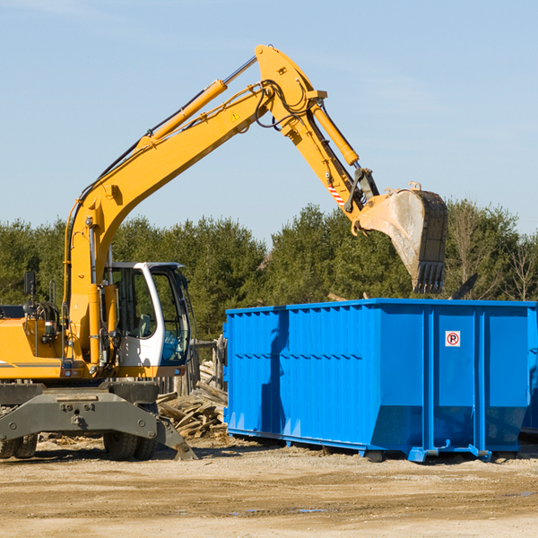 what size residential dumpster rentals are available in Rushford